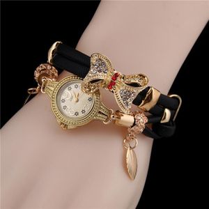Vlinder Retro Rhinestone Armband Horloges Classic Luxe Vrouwen Mooie Bruiloft Quartz Horloges