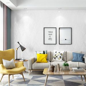 Imitatie Diatomeeën Modder Pure Pigment Behang 3D Woonkamer Pure Wit Slaapkamer Nordic Moderne Eenvoudige Veer Behang