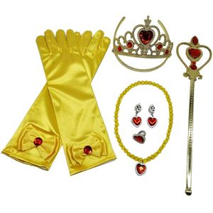 Prinses Kostuum Kit Meisjes Handschoenen Tiara Fairy Wand Sieraden Set Fancy Dress