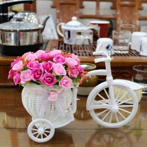 Home Decorations Little Daisy Model Drijft Set Kunstbloem Rotan Fiets Plastic Drijft Set