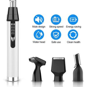 4 In 1 Oplaadbare Mannen Elektrische Neus Oorhaar Trimmer Pijnloos Vrouwen Trimmen Bakkebaarden Wenkbrauwen Baard Tondeuse Cut Scheerapparaat
