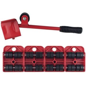 5Pcs Meubels Vervoer Hand Tool Set Meubels Lifter Heavy Mover Rollen 4 Wielen Hoek Movers + 1 Wielen Lifter