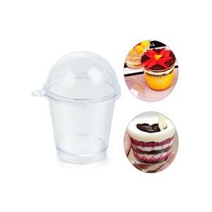 10 stks/set Popcorn Beker Ijs Cups DIY Cake Decorating Miniatuur Frappuccino Cup Met Deksel Huis & Keuken Gebak gereedschap