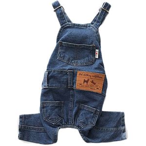 Dog Shirts Set Clothes Denim Overalls, Puppy Jean Jacket Sling Jumpsuit Costumes, Blue Pants Clothing For Dogs Cats