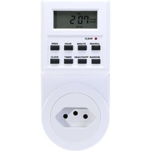 Eu Uk Us Fr Br Plug Digitale Smart Home Programmeerbare Elektrische Muur Plug Power Socket Tijdschakelaar Socket Klok 220V 110V Ac