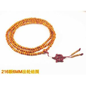 Tibetaans Boeddhisme 216 Hout Gebed Bead Wiel Mala Amulet Armband Ketting