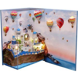 Miniatuur Model Diy Pop Marionet Huis Houten Meubilair House Creatieve Boeken Handgemaakte Accessoires Set Kinderen Speelgoed