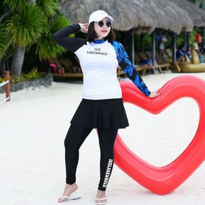 Plus Size 5Pcs Uv Zon Bescherming Rashguards Swim Shirt Strakke Lange Mouw Volledige Badpak Surf Dive Yoga Run Jog atletische Trainingspak