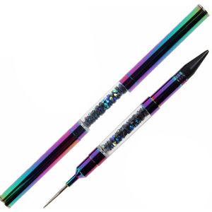 Bqan 1 Pcs Dual-Ended Nail Puntjes Pen Kristal Kralen Handvat Strass Studs Picker Wax Potlood Manicure Nail Art tool
