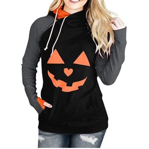 Vrouwen Lange Mouwen Sweaters Plus Size Halloween Heks Print Capuchon Sweater Tops Oversize Dames Truien Tie-Dye Tops