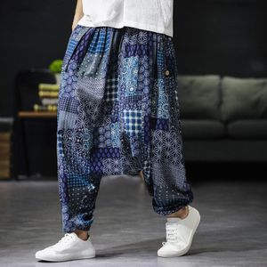 Zomer Chinese Broek Man Oosterse Stijl Kleding Plus Size Harembroek Japanse Linnen Aziatische Streetwear Kimono Broek FF2810