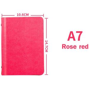 Kleurrijke Pu Lederen A7 Size Pocket Planner Bruin Blauw Roze Zwart Mini Losbladige Agenda Organisator Dagboek Notepad