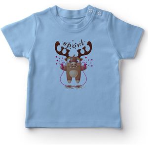 Angemiel Baby In Sport Herten Baby Boy T-shirt Blauw