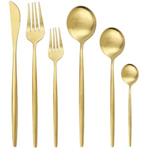 Rose Gouden Matte 36 Stuk Bestek Bestek Set 304 Rvs Servies Set Vork Theelepel Zilverwerk Set Keuken Servies