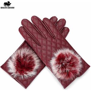 Bison Denim Warm Winter Vrouwen Handschoenen Touch Screen Thicken Waterdicht Rijden Fietsen Warme Handschoenen Mode S042