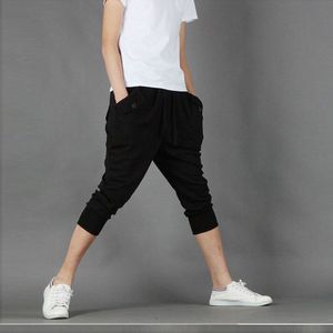 Studenten Mode Zomer Dunne Casual Broek Zwarte Mannen Joggers Joggingbroek Grijs Voet Band Hip Hop Zakken Korte Potlood Broek