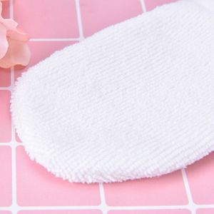 1Pcs Gezichtsverzorging Wit Herbruikbare Microfiber Facial Doek Gezicht Handdoek Make-Up Remover Reiniging Handschoen Tool Cosmetische Puff Make Up