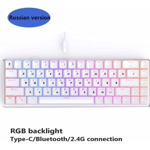 Draadloze Mechanische Toetsenbord Met Bluetooth/2.4Ghz Rgb Backlight Rood/Bruin/Zwart Schakelaar Gaming Toetsenbord Type-C-Usb Voor Ios Mac
