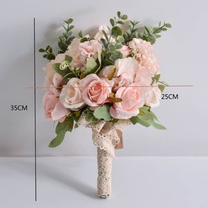 Bruiloft Boeket Bloemen Huwelijk Accessoires Kleine Bruidsboeketten Zijden Rozen Voor Bruidsmeisjes Woondecoratie