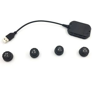 Usb Android Tpms Bandenspanningscontrolesysteem Display Alarmsysteem 5V Interne Sensoren Android Navigatie Auto Radio 4 Sensoren