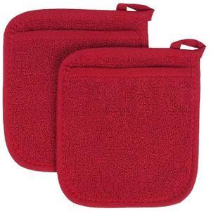 2 Stuks 3 In 1 Pot Houders Badstof Lus Katoenen Doek Handschoenen Pocket Kussen Mat Keuken Tool Koken Keuken Handschoenen pannenlap