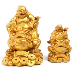 Chinese Mido Boeddha Schildpad En Boeddha Standbeeld Sculptuur, Hars Moderne Art Standbeeld, Thuis Feng Shui Decoratie, toad Lachende Boeddha