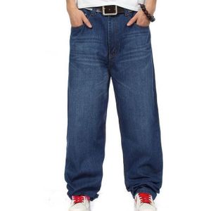 Mode Baggy Jeans Man Donkerblauwe Kleur Hiphop Losse Skateboard Mannen Jeans Grote Maat 30-46 Pantalones Botton broek