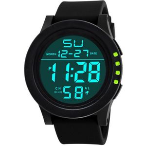 Eenvoudige Siliconen Horloge Mannen Led Lichtgevende Multifunctionele Sport Jongen En Meisje Student Elektronische Horloge Outdoor Waterdichte Horloge