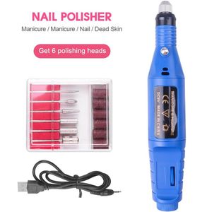Draagbare Elektrische Nail Boor Machine Set Bits Nail Slijpen Polijstmachine Accessoire Uv Led Gel Remover Nail Art Manicure Tool Dropshi