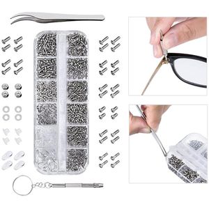 1100 stks Glassses Reparatie Gereedschap Schroef Set Schroevendraaier Pincet Onderhoud Kit voor Bril Sunglass Horloge Telefoon Schroevendraaier Kit