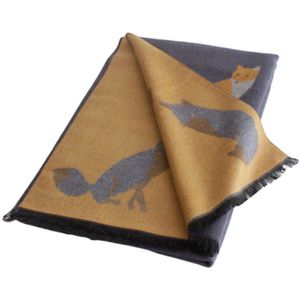 Winter Pashmina Shawl Wrap Leuke Forest Animal Print Dubbelzijdig Kwasten Sjaal