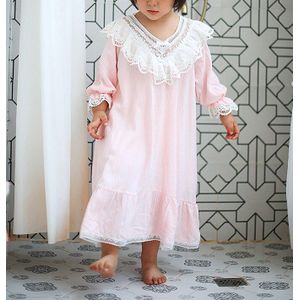 Kinderen Meisje Lolita Jurk Prinses Sleepshirts Vintage V-hals Nachthemden. Victoriaanse Peuter Kid 'S Nachthemd Slaap Loungewear