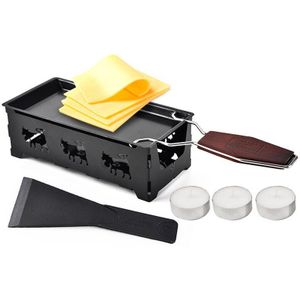 Non-stick Metalen Kaas Raclette Bakpan Oven Grill Plaat Rotaster Lade Kachel Met Massief Houten Handvat Keuken Bakken tool