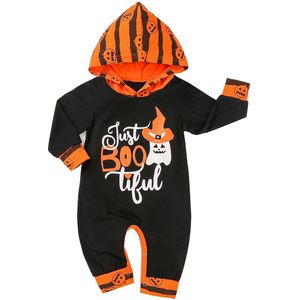 Kinderen Lente Herfst Kleding Baby Boy Meisje Halloween Kleding Lange Mouw Jumpsuit Streep Pompoen Romper Met Hoed Set