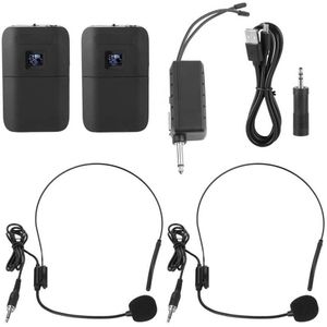 Draagbare Draadloze Uhf Mic System Kit Head-Mounted Microfoon Met Ontvanger En Zender Dual Kanalen Lcd Display