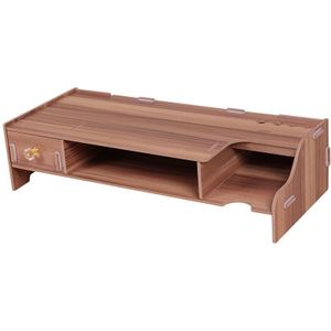 Houten Monitor Stand Riser Computer Bureau Organizer Met Toetsenbord Muis Opslag Slots Voor Kantoorbenodigdheden School Computer Heighte