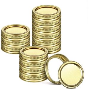 24 Pcs Brede Mond Mason Pot Deksels En Ringen Zijn Geschikt Voor Mason Potten, potten En Deksels Met Lekvrije Opslag, Met Afdichting