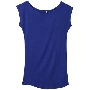 Meisjes vrouwen Hals Mouwloos Lange T-Shirts Modal Tops Basic Effen Wit Zwart Blauw Grijs Tee Shirt