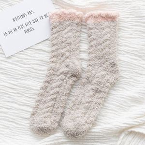 Vrouwen Voorraden Winter Coral Fleece Fluwelen Dikke Vloer Sokken Casual Indoor Jit Kleur Thermische Pluche Kous