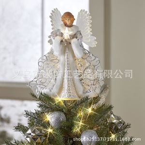Pasen Glasvezel Angel Boom Hars Standbeeld Lichtgevende Witte Wand Angel Sculptuur Christian Kerstcadeau
