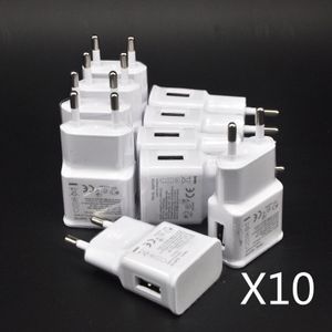 10 Stks/partij 5V 2A Eu Plug Muur Travel Charger Usb Adapter Voor Samsung Galaxy S5 S4 S6 Note 3 2 Voor Iphone 7 6 5 Htc Huawei Xiaomi