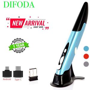 Wireless Mouse Optical Pen Air Mouse Voor Laptops Desktops Tablet Pc 2.4G Office Pen Muis Difoda Batterij Aangedreven 2.4ghz Usb #567