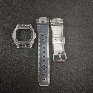 Siliconen Horlogeband Vervanging Voor DW5600 DW5610 Rubber Strap Sport Waterdicht Horloge Bandjes transparant Horloge Band Bezel