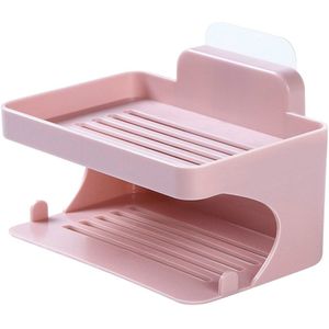 Dubbeldeks Zeep Rack Zeep Druppelen Rek Geen Perforatie Double Layer Opslag Mand Zeep Rack Plank Badkamer Trace Gratis Viscose