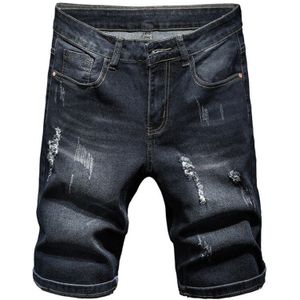 Plus Size 40 42 44 46 Mannen Jeans Shorts Zomer Stijl Klassieke Zwarte Gat Stretch Slim Fit Denim korte Bermuda Mannelijke