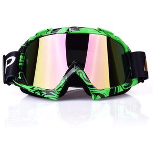 Groen/Oranje Motocross Goggles Cross Country Ski Snowboard ATV Masker Oculos Gafas Motorhelm 1003 MX Goggles Bril