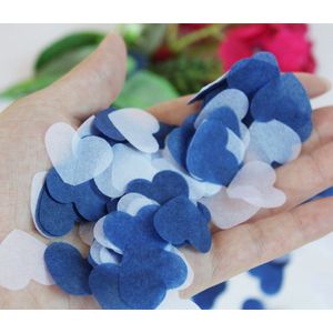 2.5cm marineblauw wit hart bruiloft confetti party tafeldecoraties biologisch afbreekbaar 2500