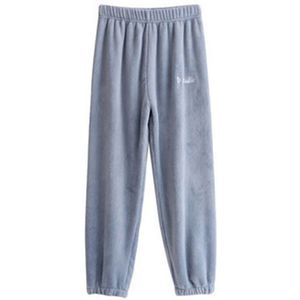 Aecu Vrouwen Flanellen Pyjama Bloeiers Broek Winter Elastische Losse Broek Taille Effen Pyjama Bodem Thuis Slapen Ondergoed