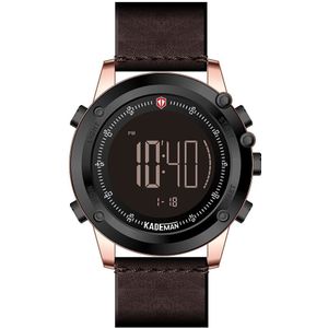 KADEMAN Sport Mannen Kijken Klassieke Eenvoudig Chronograaf LED Display Digitale Horloge Lederen Band Kalender Reloj Hombre Outdoor