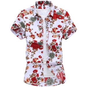 45Kg-120Kg Zomer Heren Korte Mouw Hawaiian Shirts Casual Bloemen Shirt Regular Fit Heren Kleding mode Blouse 7XL